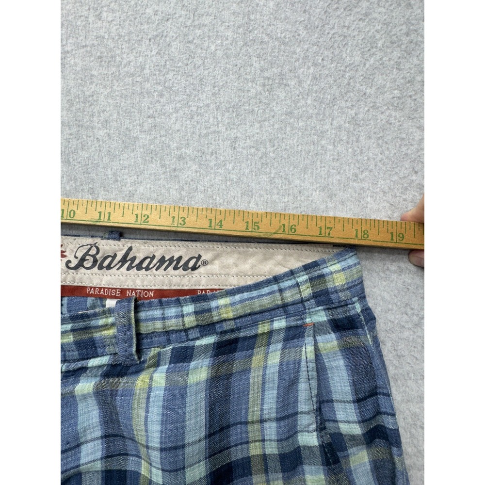 Tommy Bahama Shorts Mens 35 Plaid Linen Blend‎ Flat Front Casual Summer Golf - Picture 6 of 11